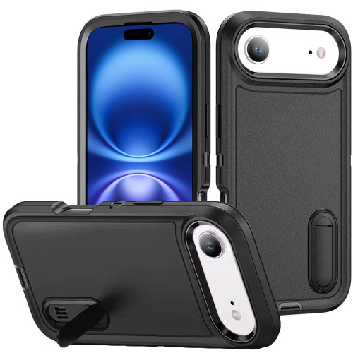 Military Grade TUFF Hybrid Armor Case with Kickstand for iPhone Air - Black