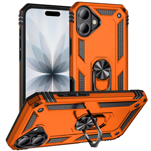 Military Grade Hybrid Case with Ring Grip for iPhone 17 - Cosmic Orange