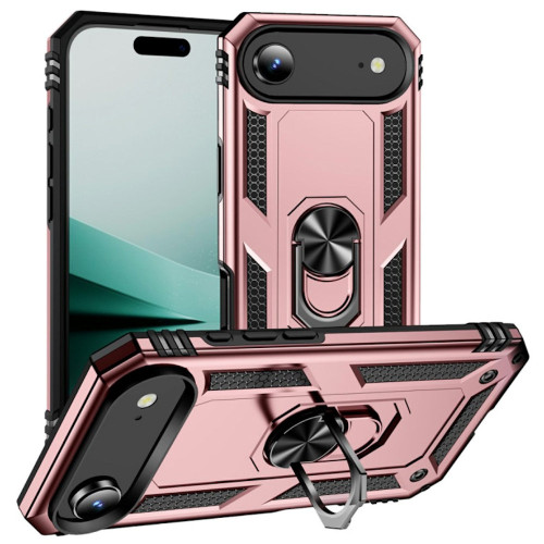 Military Grade Hybrid Case with Ring Grip for iPhone Air - Rose Gold