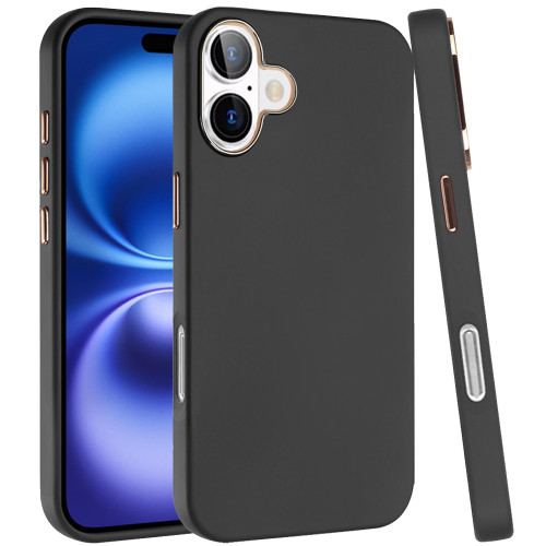 Soft Touch Dual-Layer Hybrid Case for iPhone 17 - Black