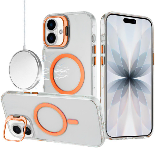 InFrame Series MagSafe Crystal Case with Camera Ring Stand for iPhone 17 - Cosmic Orange