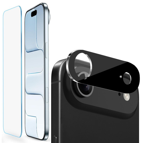 Tempered Glass Screen Protector + Camera Lens Protector (Black) for iPhone Air