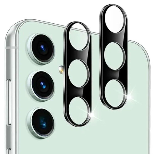 2-Pack HD Tempered Glass Camera Lens Protector for Samsung Galaxy S25 FE - Black