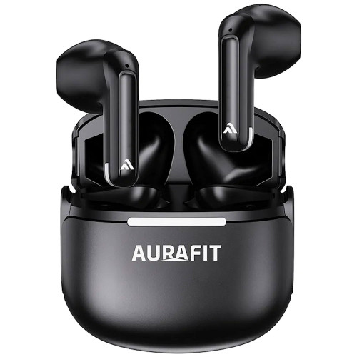 AuraFit AuraBuds WF6 AI-Powered TWS True Wireless Bluetooth Earbuds - Black