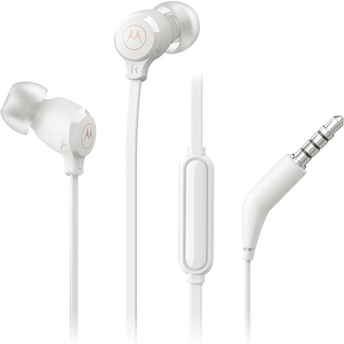 Motorola Sound Earbuds 3-S 3.5mm Wired In-Ear Earphones with Mic - White