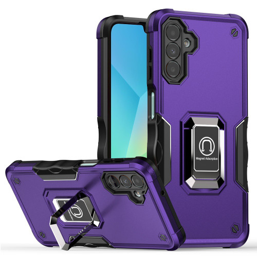 Military Grade Shockproof Hybrid Armor Case with Ring Grip for Samsung Galaxy A17 5G - Purple