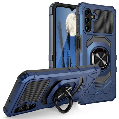Military Grade Robotic Series Hybrid Case with Ring Grip for Samsung Galaxy A17 5G - Blue