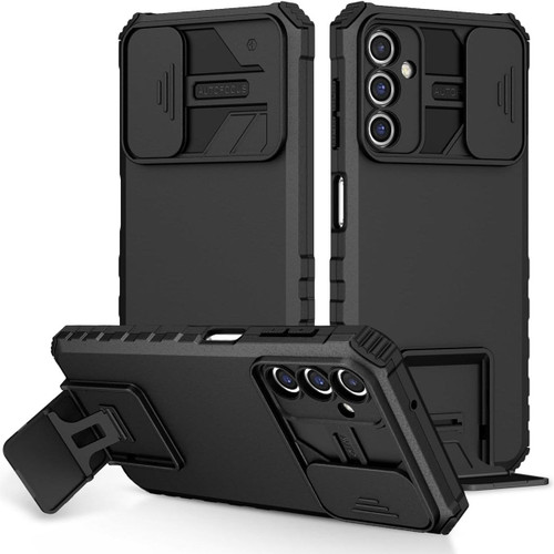 Camera Privacy Cover Hybrid Case with Kickstand for Samsung Galaxy A17 5G - Black
