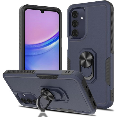 Military Grade TUFF Shockproof Hybrid Armor Case with Ring Grip for Samsung Galaxy A17 5G - Blue