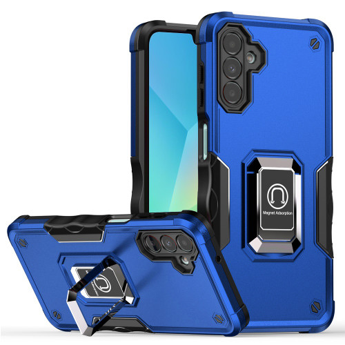 Military Grade Shockproof Hybrid Armor Case with Ring Grip for Samsung Galaxy A17 5G - Blue