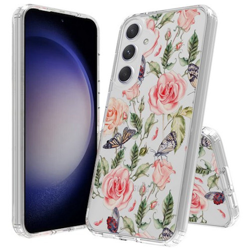 Fusion Shield Tough Snap-on Case for Samsung Galaxy A17 5G - Butterfly Roses