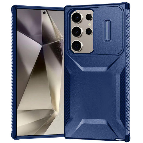 Combat Tough Series Hybrid Case with Camera Lens Cover for Samsung Galaxy S26 Ultra - Blue