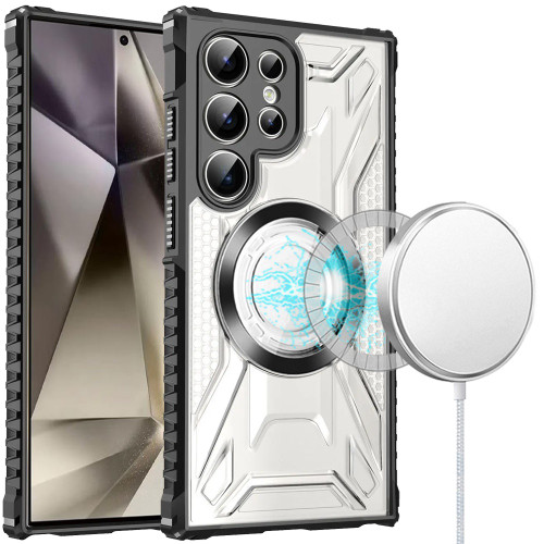 Fusion Evo Transparent Case with MagSafe Magnetic Ring for Samsung Galaxy S26 Ultra - Black