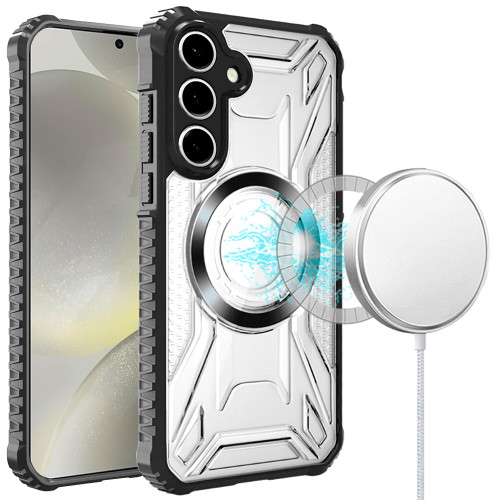 Fusion Evo Transparent Case with MagSafe Magnetic Ring for Samsung Galaxy S26 - Black