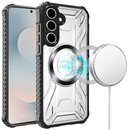 Fusion Evo Transparent Case with Magnetic Ring for Samsung Galaxy A57 5G - Black