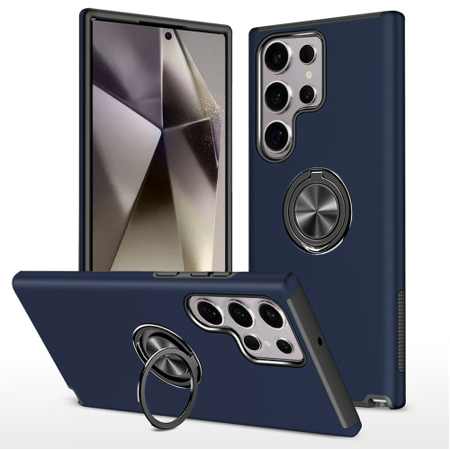 360 Rotating Ring Grip Hybrid Case for Samsung Galaxy S26 Ultra - Blue