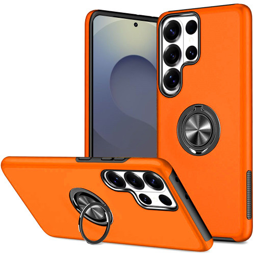 360 Rotating Ring Grip Hybrid Case for Samsung Galaxy S26 Ultra - Cosmic Orange