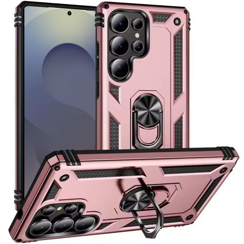 Military Grade Hybrid Case with Ring Grip for Samsung Galaxy S26 Ultra - Rose Gold