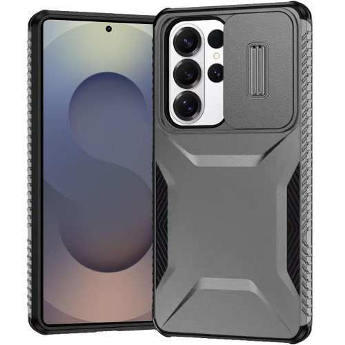 Combat Tough Series Hybrid Case with Camera Lens Cover for Samsung Galaxy S26 Ultra - Grey