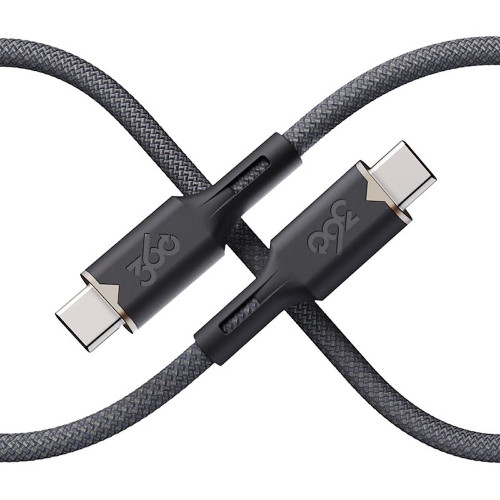 360 Electrical Fluid 240W Nylon Braided USB-C to USB-C Charge and Sync Cable - Black