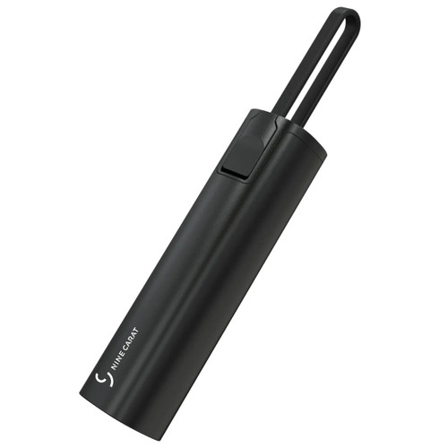 NineCarat Ultra Lightweight Power Bank 5000mAh with Built-in USB-C Cable - Black