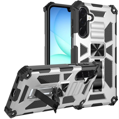 Military Grade Tough Ultra Rugged Hybrid Case for Samsung Galaxy A17 5G - Silver