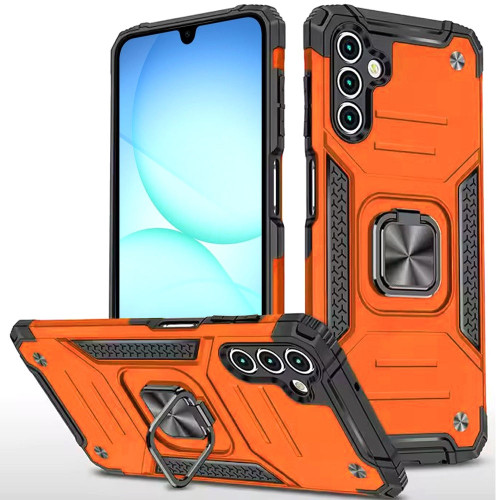 Military Grade Robust Series Dual Layer Hybrid Case with Ring Grip for Samsung Galaxy A17 5G - Cosmic Orange