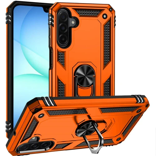 Military Grade Hybrid Case with Ring Grip for Samsung Galaxy A17 5G - Cosmic Orange