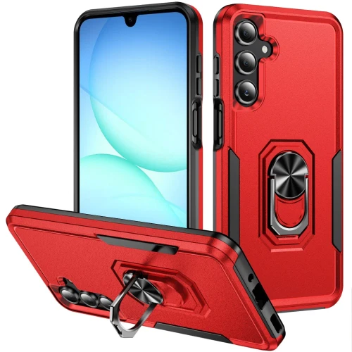 Military Grade TUFF Shockproof Hybrid Armor Case with Ring Grip for Samsung Galaxy S26 - Red