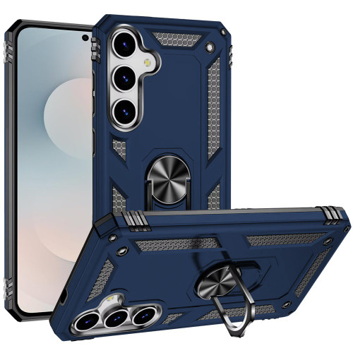 Military Grade Hybrid Case with Ring Grip for Samsung Galaxy S26 Plus - Blue