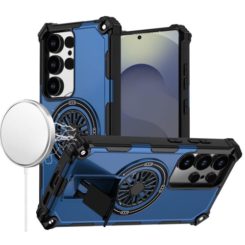 Military Grade Magnetic Tough Ultra Rugged Hybrid Case with Kickstand for Samsung Galaxy S26 Ultra - Blue