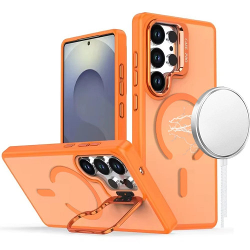 Case Pro Series Magnetic Matte Case with Camera Ring Stand for Samsung Galaxy S26 Ultra - Cosmic Orange