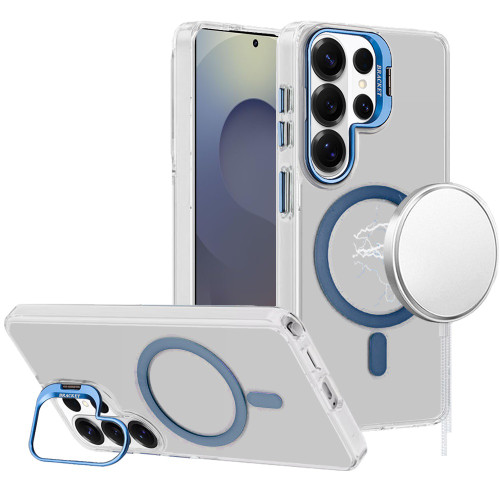 InFrame Series Magnetic Crystal Case with Camera Ring Stand for Samsung Galaxy S26 Ultra - Blue