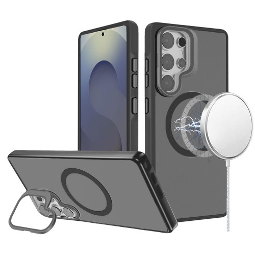 InFrame Series Magnetic Hybrid Case with Aluminum Camera Ring Stand for Samsung Galaxy S26 Ultra - Black