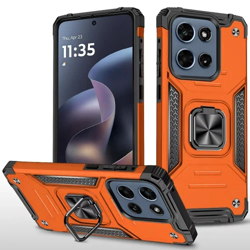 Military Grade Robust Series Dual Layer Hybrid Case with Ring Grip for Motorola Moto G (2026/2025) / Moto G Play 2026 - Cosmic Orange