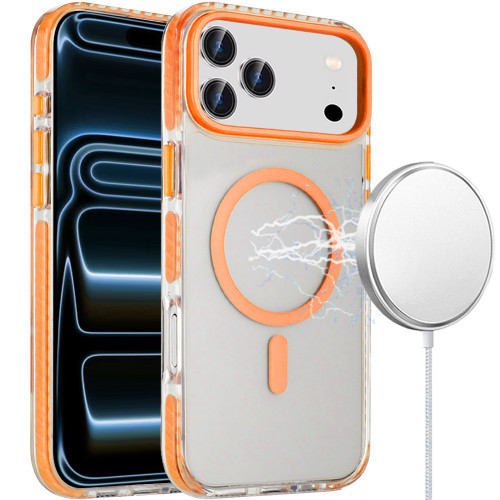 Transparent Protective Bumper Case with MagSafe for iPhone 17 Pro Max - Cosmic Orange