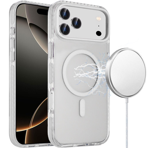 Transparent Protective Bumper Case with MagSafe for iPhone 17 Pro Max - White