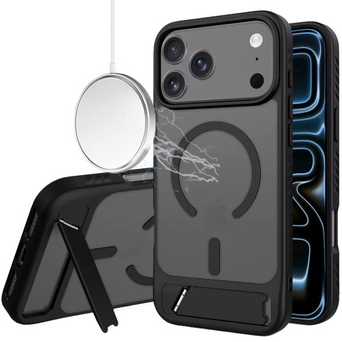 Shade Series MagSafe Matte Hybrid Case with Kickstand for iPhone 17 Pro Max - Black