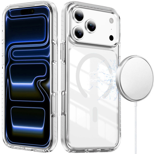 Transparent Crystal Edge Bumper Case with MagSafe for iPhone 17 Pro Max - White