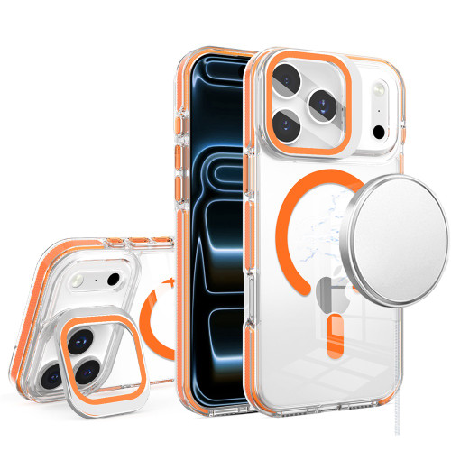 Clarity Collection MagSafe Case with Multi-Angle Camera Ring Stand for iPhone 17 Pro - Cosmic Orange