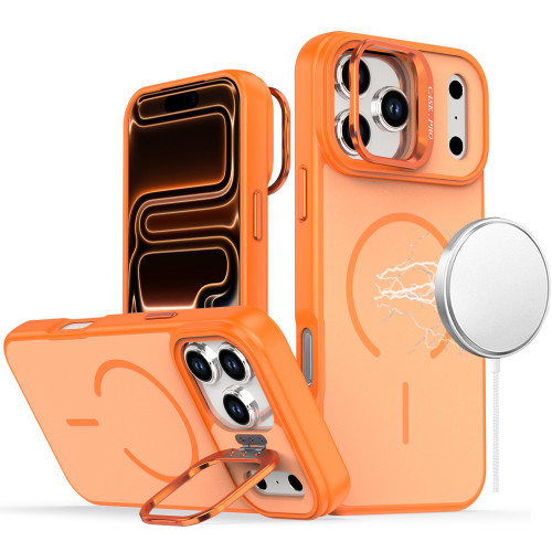 InFrame Series MagSafe Hybrid Case with Camera Ring Stand for iPhone 17 Pro - Cosmic Orange