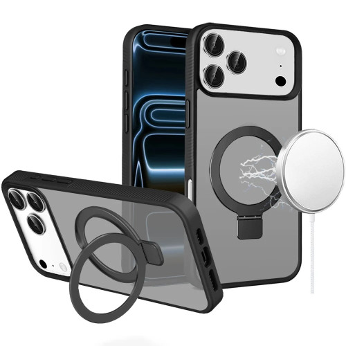 Frosted MagSafe Stand Case for iPhone 17 Pro - Black