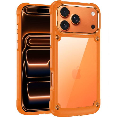 Military Grade Tough Shield Snap-on Transparent Case for iPhone 17 Pro - Cosmic Orange