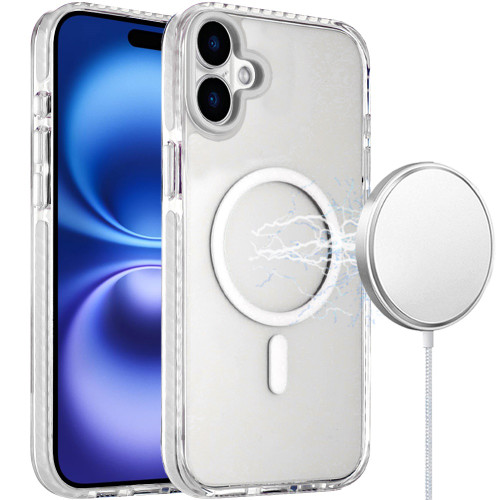Transparent Protective Bumper Case with MagSafe for iPhone 17 - White