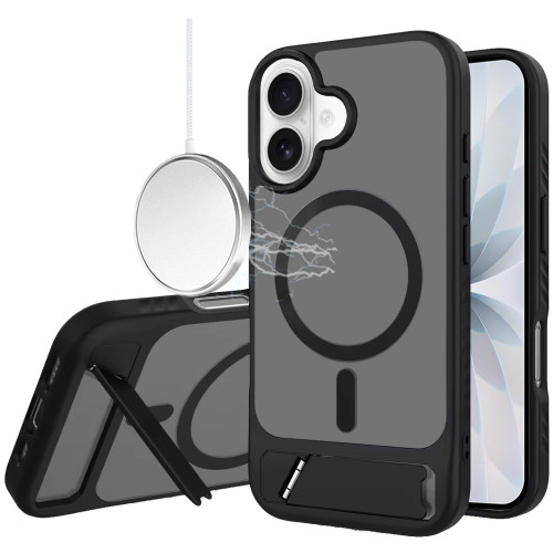 Shade Series MagSafe Matte Hybrid Case with Kickstand for iPhone 17 - Black