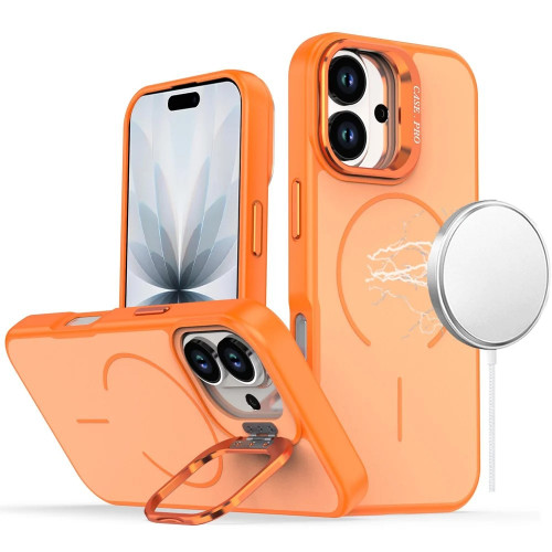 InFrame Series MagSafe Hybrid Case with Camera Ring Stand for iPhone 17 - Cosmic Orange