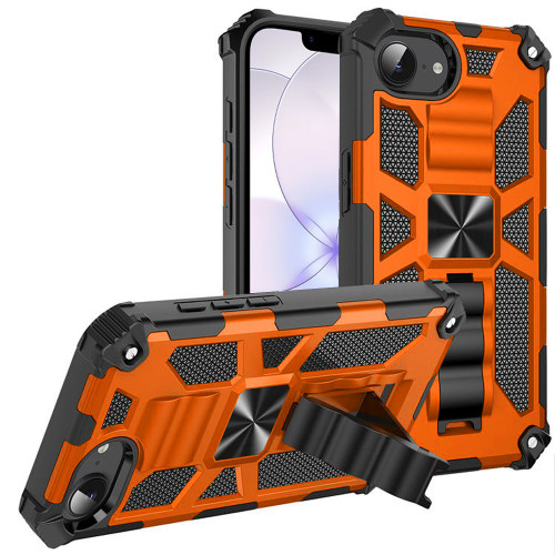 Military Grade Tough Ultra Rugged Hybrid Case with Kickstand for iPhone 17e / 16e - Cosmic Orange