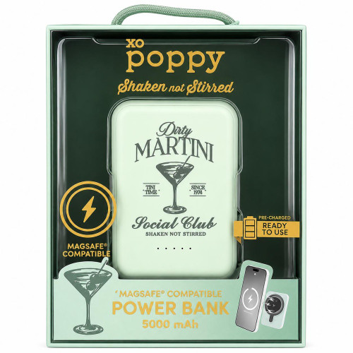 XO Poppy 5000mAh MagSafe Magnetic Wireless Charging Power Bank Battery - Dirty Martini