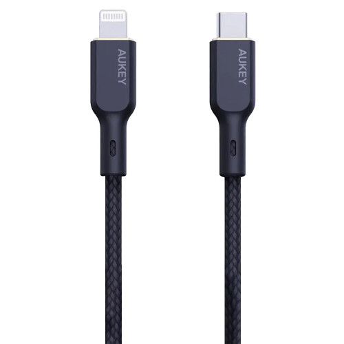 Aukey Circlet CL MFi Certified Lightning to USB-C Charge and Sync Cable - Black