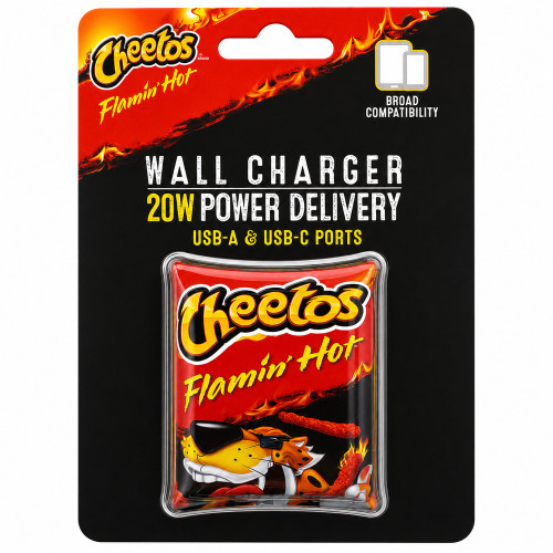 Orbit Innovations Official Licensed 20W Power Delivery 2 Port USB-C and USB-A Wall Charger - Cheetos Flamin' Hot